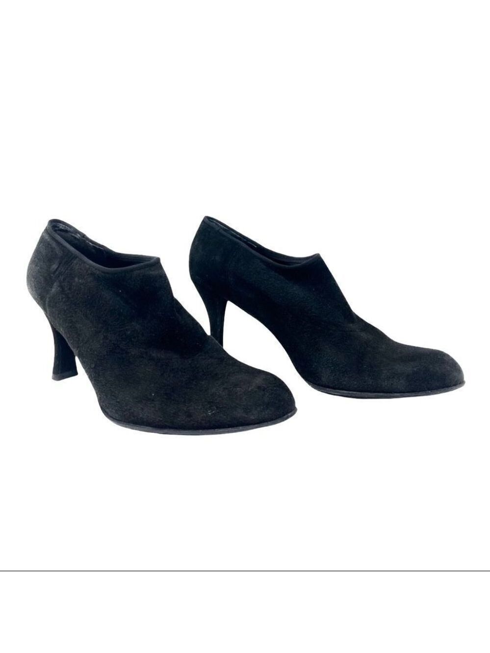 Stuart Weitzman Black Soft Stretch Suede Shootie Pumps Size 9.5